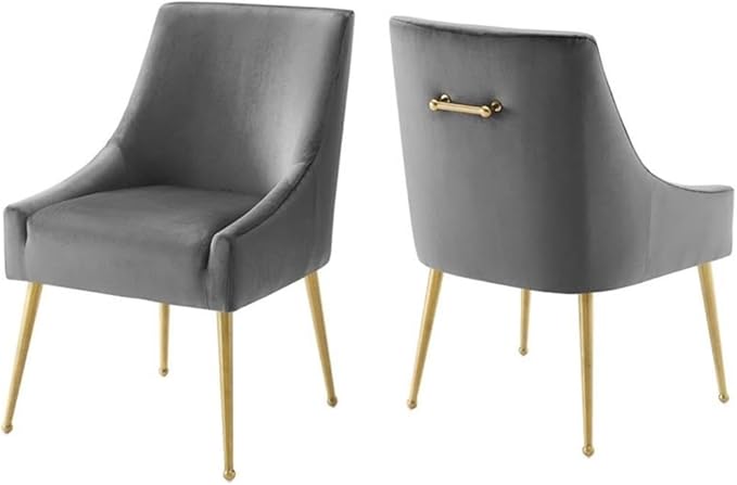 Modway Discern Upholstered Performance Velvet Dining Chair Set of 2, Gray
