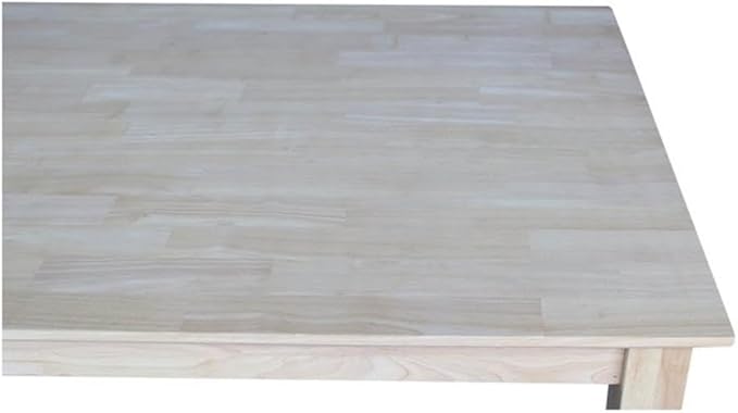 International Concepts Table Top Solid with Wood Bar Height Shaker Legs, 30 by 48-Inch, Unfinished