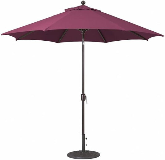 Galtech 9-Foot (Model 737) Deluxe Auto-Tilt Umbrella with Antique Bronze Frame and Sunbrella Fabric Burgundy (Includes Extended Frame Warrantee)