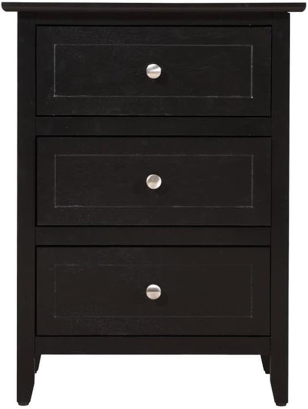 Glory Furniture Daniel 3 Drawer Nightstand in Black