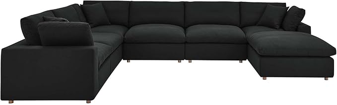 Modway Commix Down-Filled Overstuffed Upholstered 7-Piece Sectional Sofa
