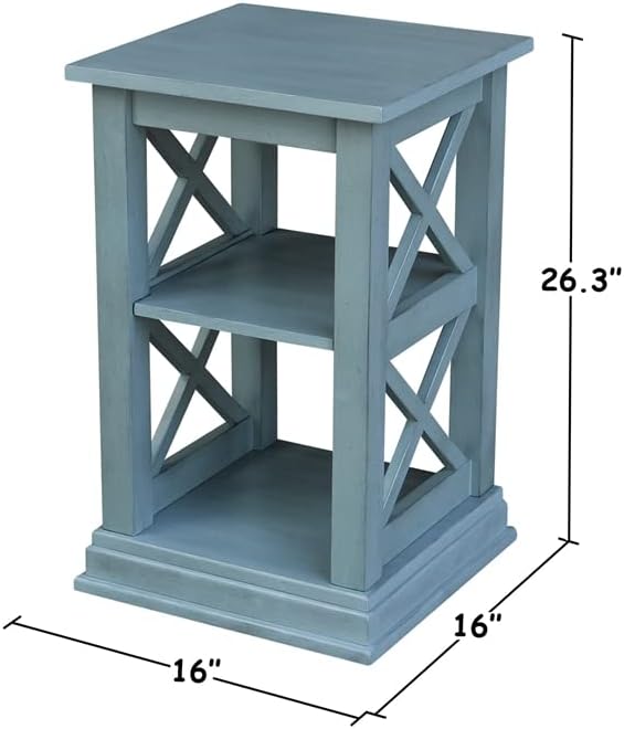 International Concepts Hampton Accent Table with Shelves in Ocean Blue