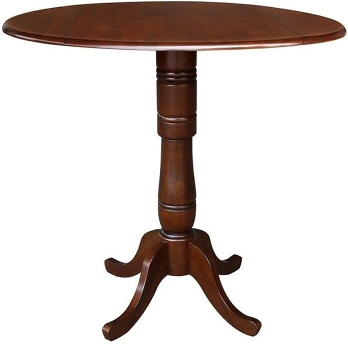 IC INTERNATIONAL CONCEPTS 42" Round Dual Drop Leaf Pedestal Table - 41.5" H Espresso