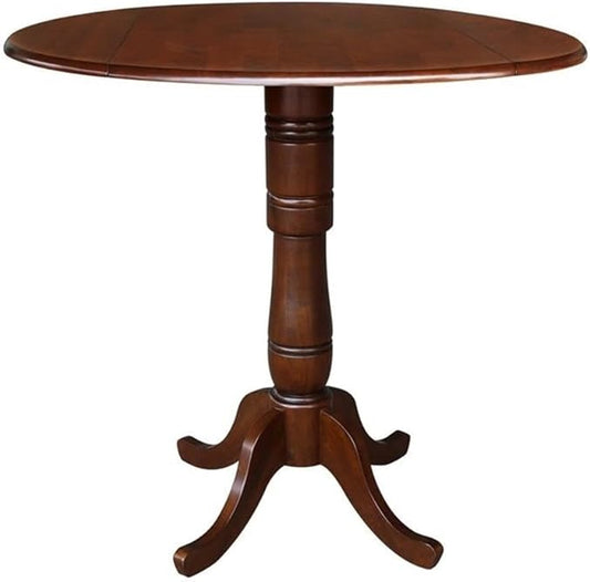 IC INTERNATIONAL CONCEPTS 42" Round Dual Drop Leaf Pedestal Table - 41.5" H Espresso