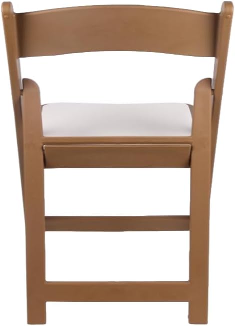 BTEXPERT Resin Folding Chair Vinyl Padded Seat Indoor Outdoor Lightweight Set for Home Event Party Picnic Kitchen Dining Church School Weddings- 50 Natural Chestnut