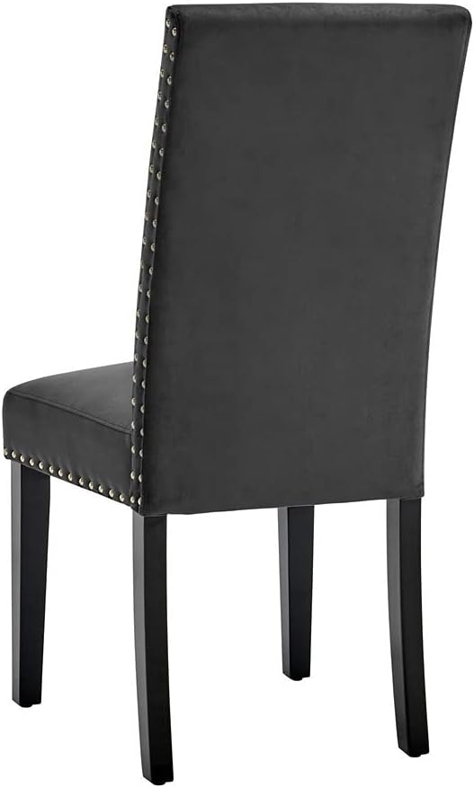 Modway EEI-3779-CHA Parcel Performance Velvet Dining Side Chairs - Set of 2, Charcoal