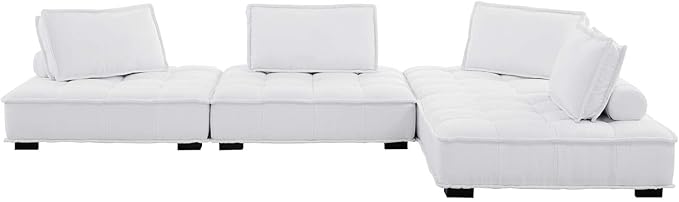 Modway Saunter, 4-Piece Sectional Sofa, White