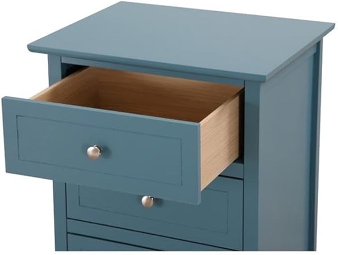 Glory Furniture Daniel 3 Drawer Nightstand in Teal