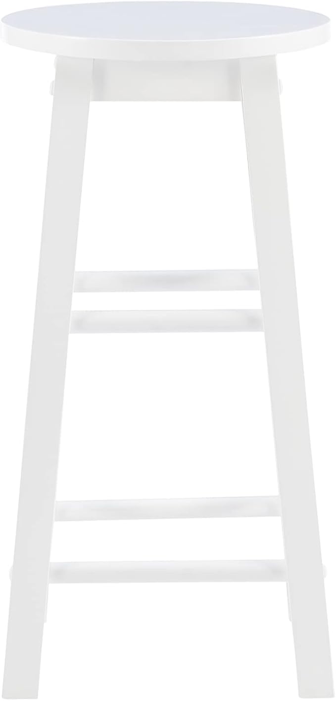 Zeke White 24" Counter Stool with Round Seat by Linon