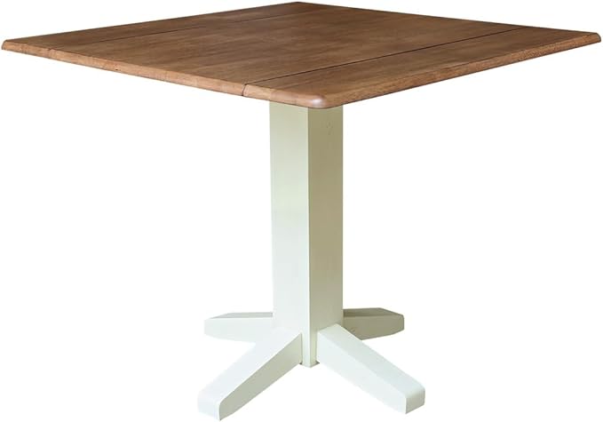 IC INTERNATIONAL CONCEPTS Solid Wood 36" Square Dual Drop Leaf Dining Table - Multi-Color