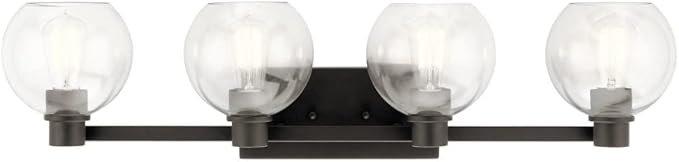 Kichler Harmony 33.5" Vanity Light in Brushed Nickel, 3-Light Traditional Bathroom Vanity with Clear Glass, (33.5" W x 8.25" H), 45895NI
