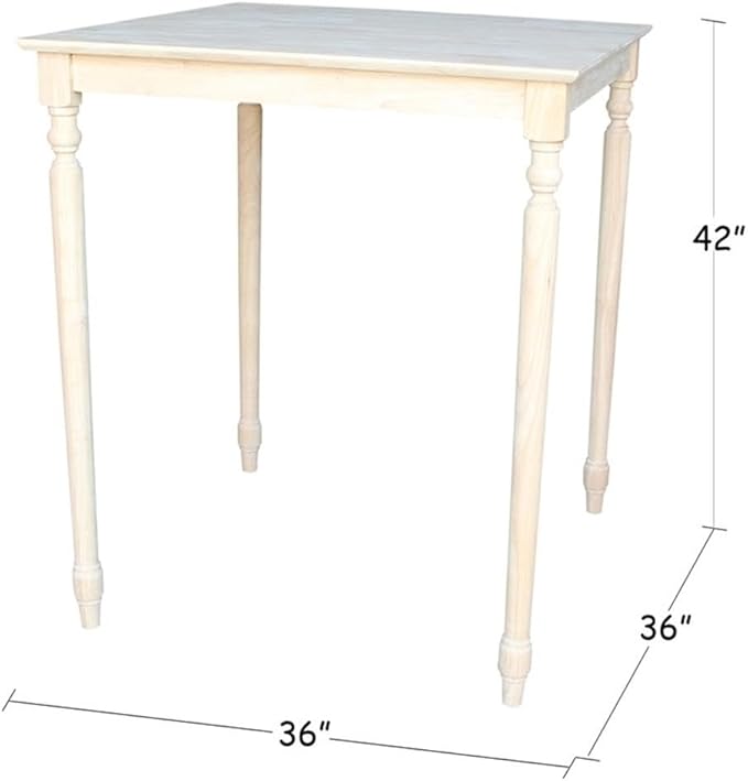 IC INTERNATIONAL CONCEPTS Solid Wood Top Table - Turned Legs