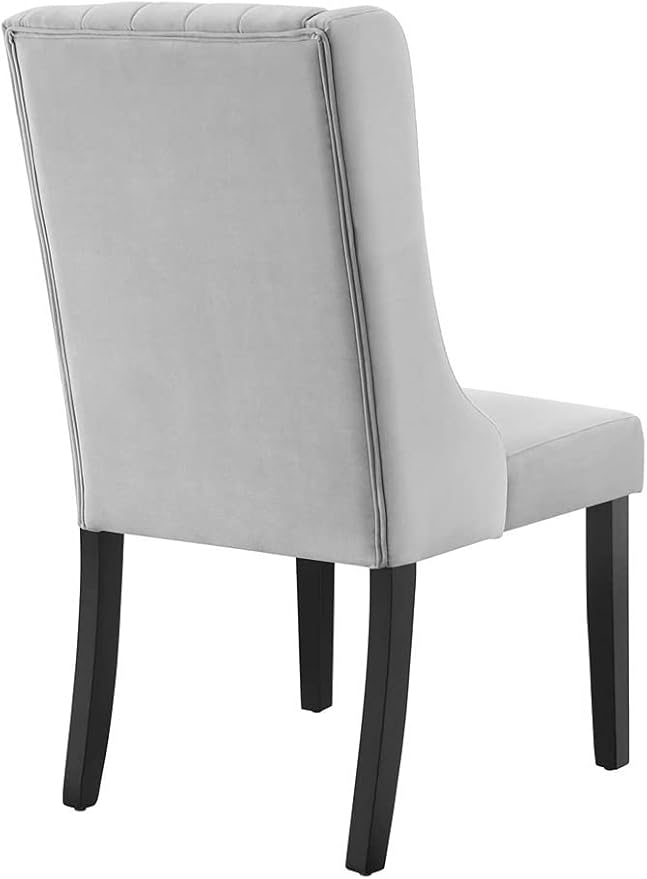Modway Renew Parsons Performance Velvet Dining Side Chairs - Set of 2 in Light Gray