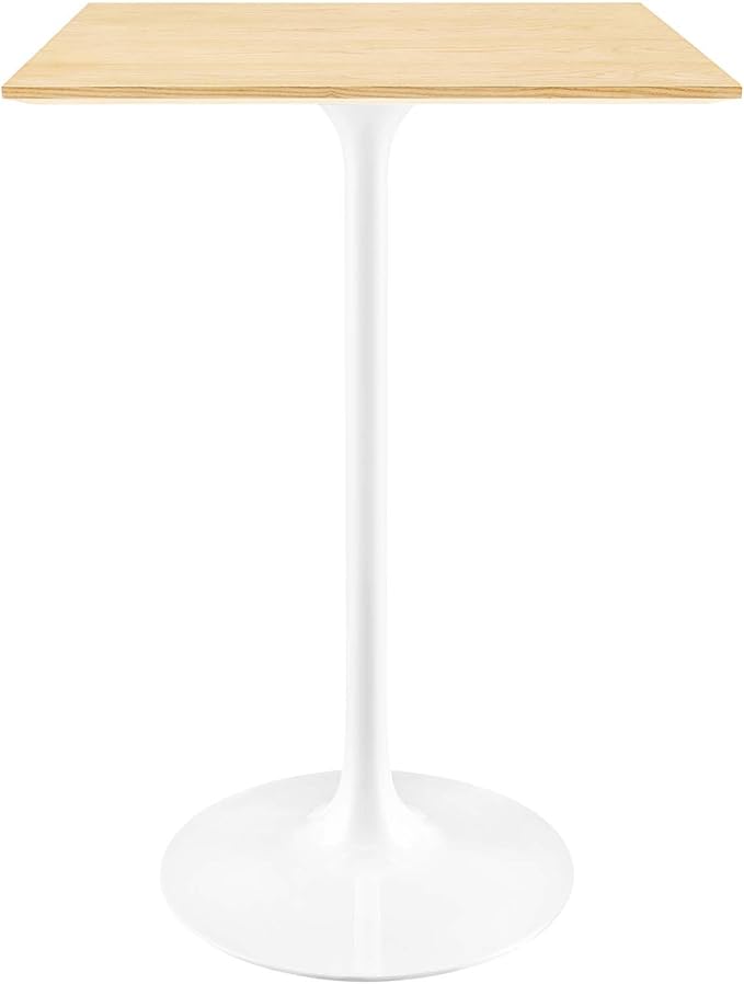 Modway Lippa Square 28" Wood Grain Mid-Century Modern Bar Table in [Color]
