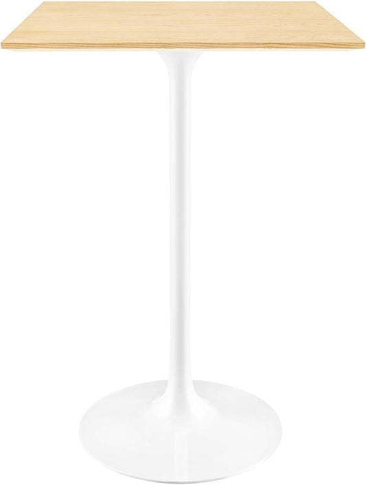 Modway Lippa Square 28" Wood Grain Mid-Century Modern Bar Table in [Color]