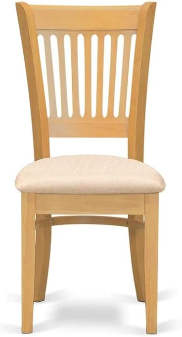 East West Furniture CAVA7-OAK-C 7 Piece Dining Table Set Consist of a Rectangle Wooden Table and 6 Linen Fabric Dining Room Chairs, 36x60 Inch, Oak