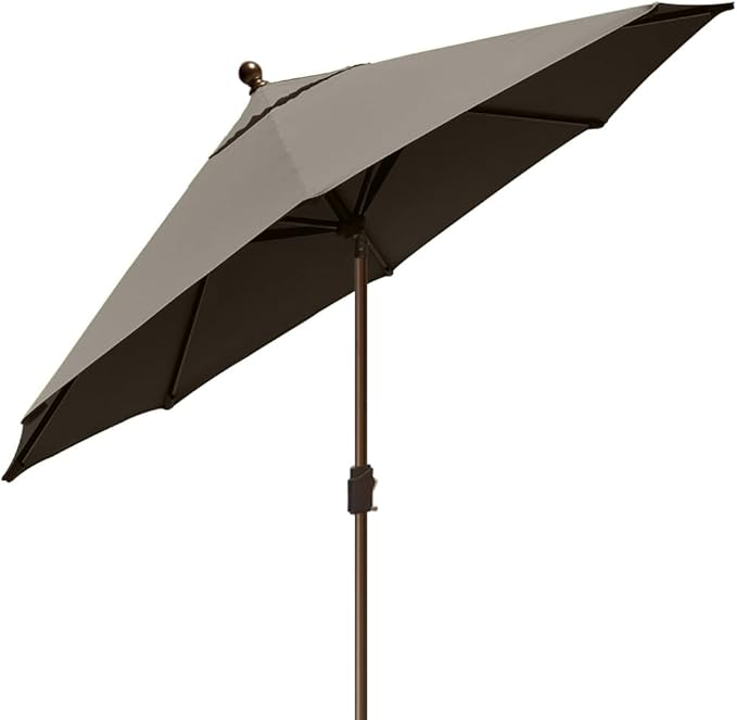 EliteShade USA 10-Year-Non-Fading 10Ft Market Patio Umbrella, UPF 50+ UV Protection Performance Sun Umbrella, Heavy Duty Commercial Grade Outdoor Table Umbrella with Crank & Tilt, Windproof Vented Top for Garden, Pool, Deck and Outdoor Playsets, Taupe