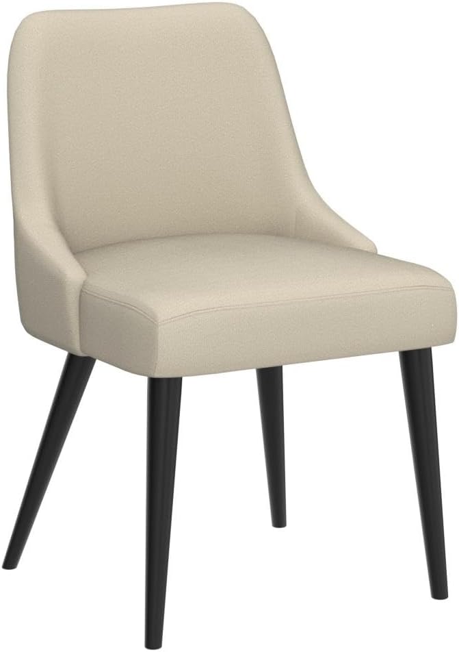 CHITA Mid-Century Modern Dining Chair, Upholstered Fabric Accent Chairs, Set of 2,Performance Fabric in Linen