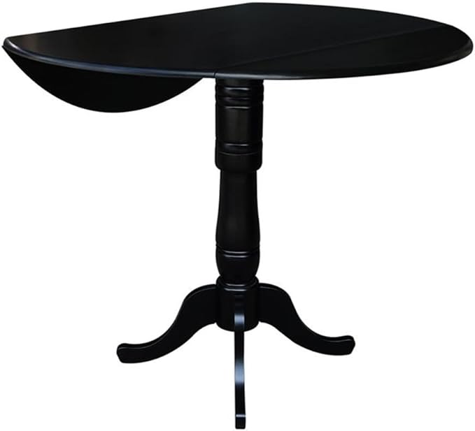 IC INTERNATIONAL CONCEPTS 42" Round Dual Drop Leaf Pedestal Table 41.5" H