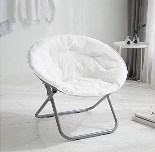 Urban Lifestyle Microsuede Foldable Saucer Chair, Adult, White
