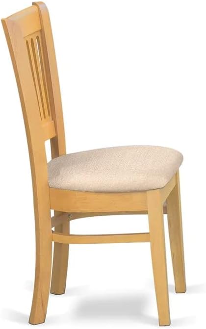 East West Furniture CAVA5-OAK-C 5 Piece Dining Set Includes a Rectangle Solid Wood Table and 4 Linen Fabric Kitchen Room Chairs, 36x60 Inch, Oak