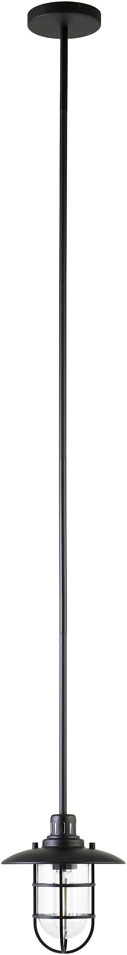 Bay 8.25" Wide Lantern Pendant with Glass/Metal Shade in Blackened Bronze/Clear