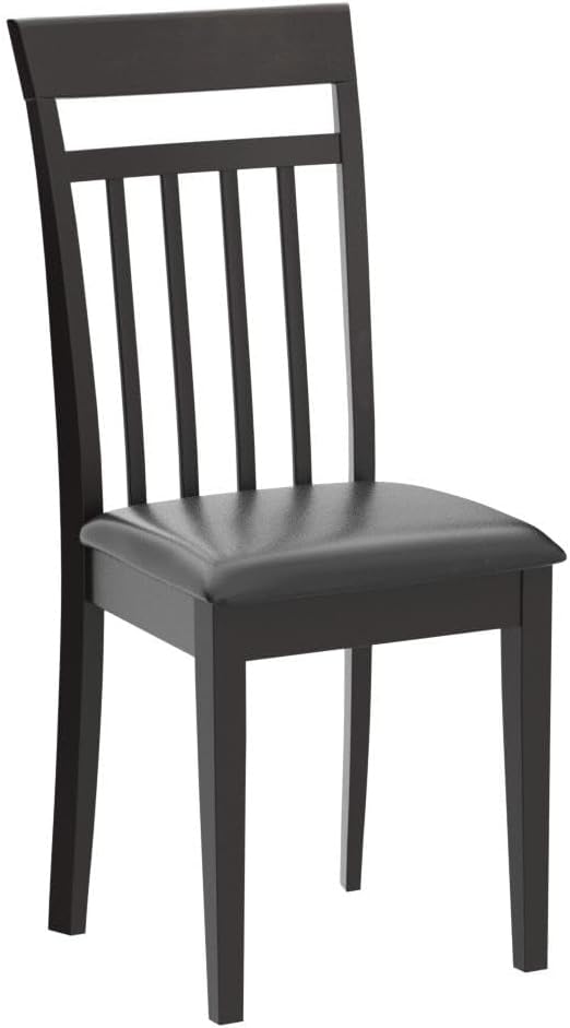 East West Furniture CAC-CAP-LC Capri Kitchen Dining Chairs - Faux Leather Upholstered Wooden Chairs, Set of 2, Cappuccino