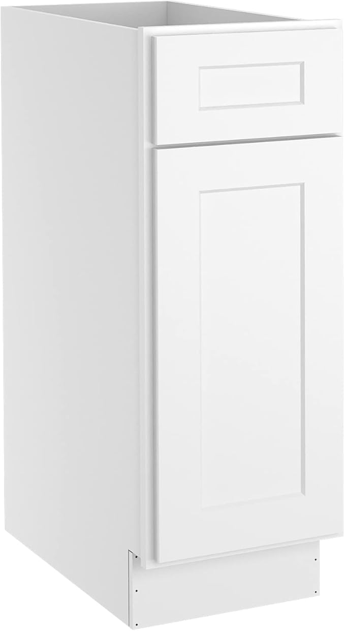 LOVMOR Kitchen Base Cabinets, Sideboard Storage Cabinet, Entryway Cabinet with 1-Drawer & Adjustable Shelf, 12" W X 24" D X 34-1/2"H