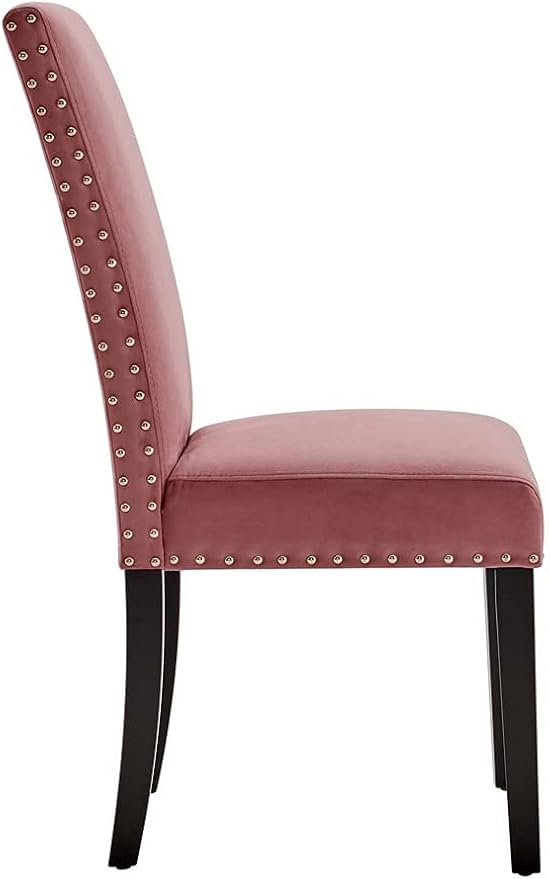 Modway Parcel Performance Velvet Dining Side Chairs - Set of 2, Dusty Rose