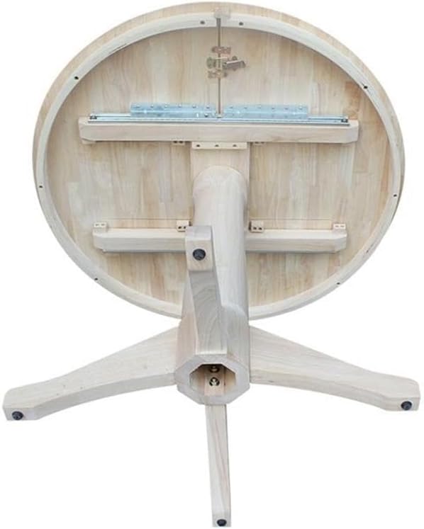 International Concepts 36" Round Top Pedestal Table with 12" Leaf-28.9" H-Dining Height, Unfinished