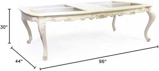 ACME Furniture Chantelle Dining Table, Marble/Pearl White