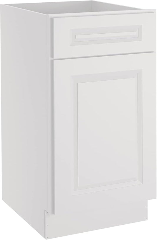 LOVMOR Kitchen Base Cabinets, Sideboard Storage Cabinet, Entryway Cabinet with 1-Drawer & Adjustable Shelf, 18" W X 24" D X 34-1/2"H (Light Gray)