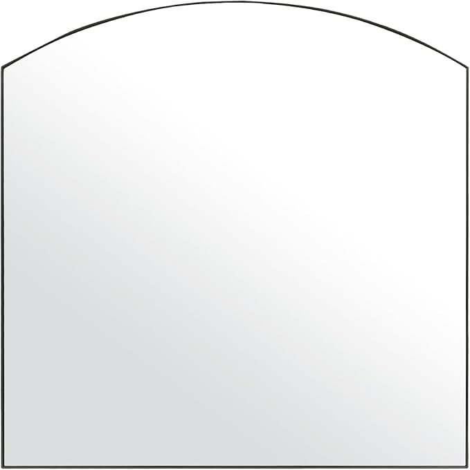 Matte Black Arched Window Mirror, 36" Metal Frame Decorative Wall Mirror, Windowpine Mirrors for Living Room, Bedroom, Entryway