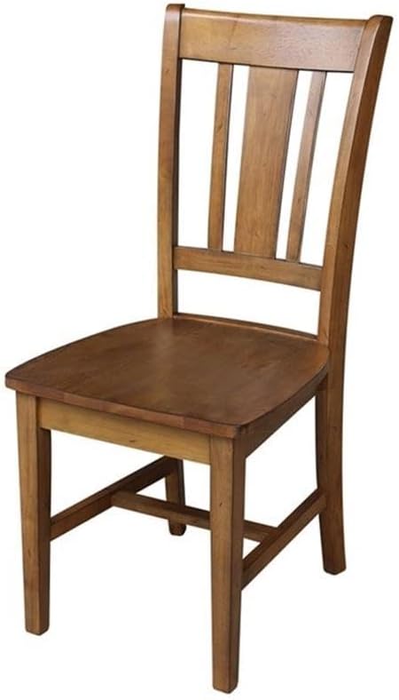 International Concepts 36" Round Top Pedestal Ext Table With 12" Leaf And 4 Rta Chairs, Pecan