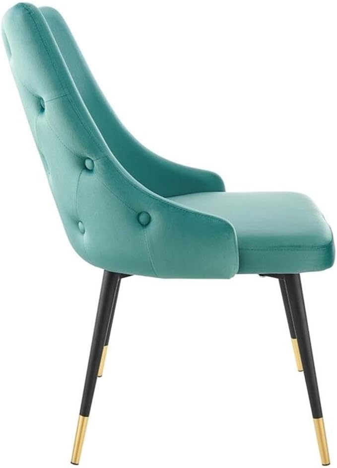 Modway Adorn Tufted Performance Velvet Dining Side Chair, Teal 25D x 22W x 34H Inch