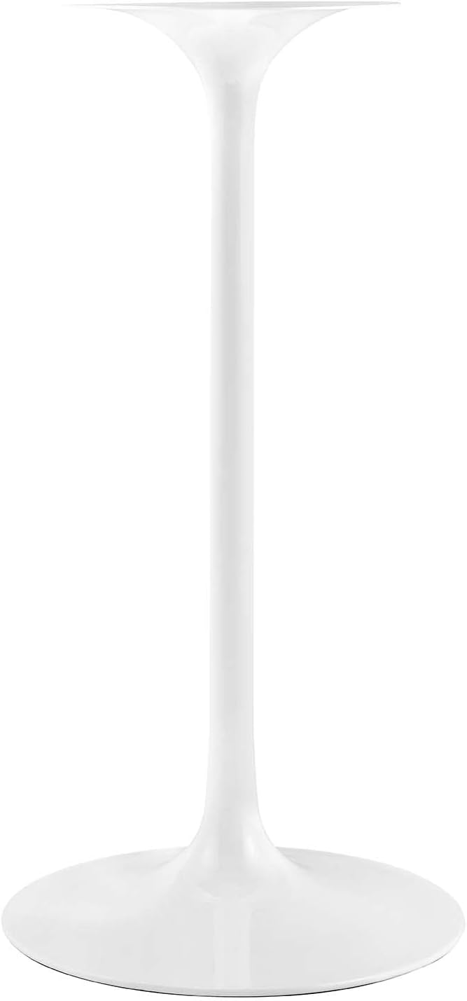 Modway Lippa 28" Mid-Century Modern Bar Table with Square Top and Pedestal Base in White