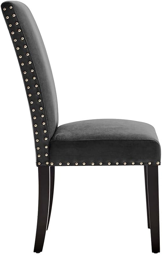 Modway EEI-3779-CHA Parcel Performance Velvet Dining Side Chairs - Set of 2, Charcoal
