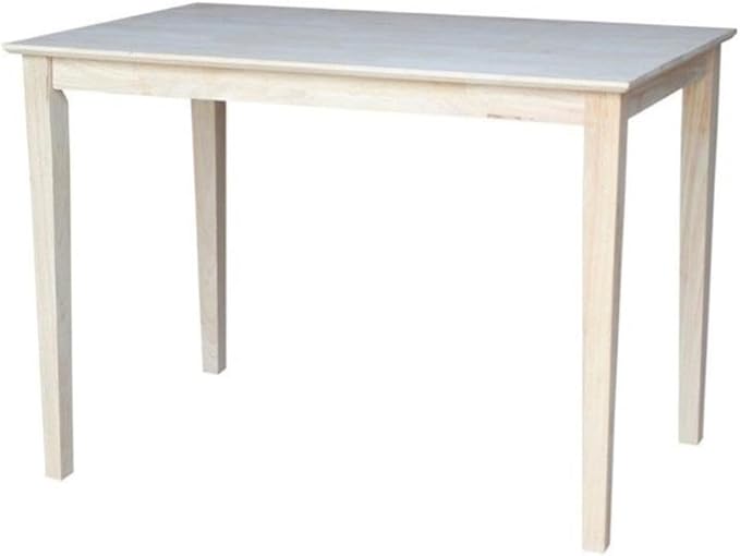 International Concepts Solid Wood Top Dining table, 30 x 48, Unfinished