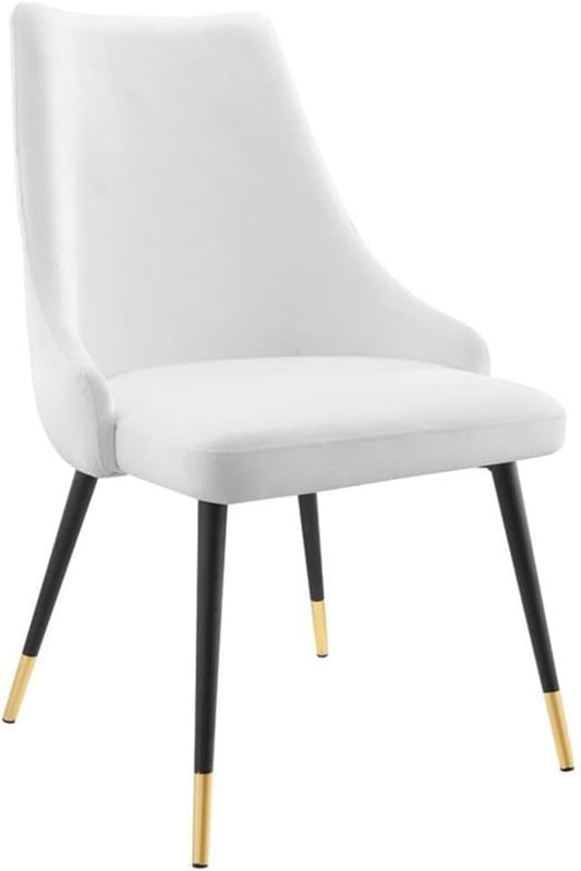 Modway EEI-3907-WHI Adorn Tufted Performance Velvet Dining Side Chair, White