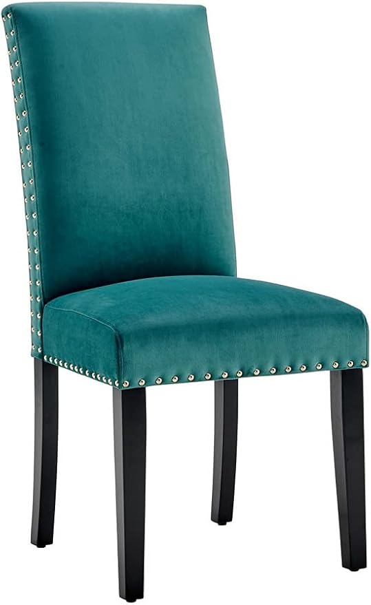 Modway Parcel Performance Velvet Dining Side Chairs - Set of 2, Teal