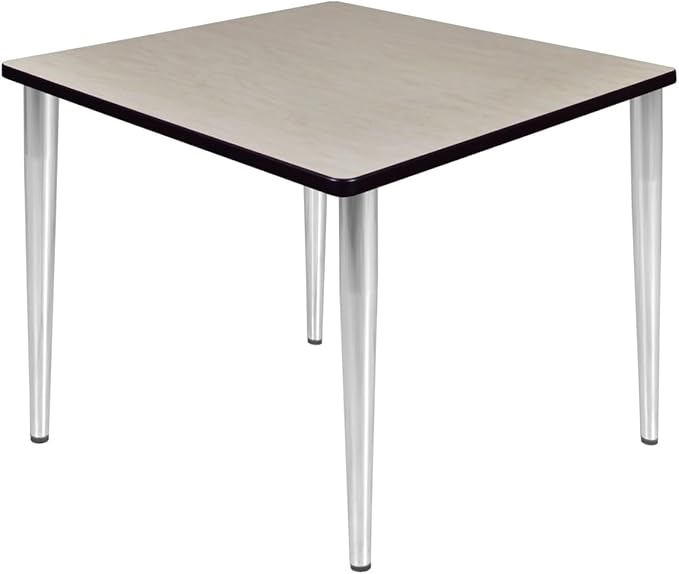 Regency Kahlo 42 in. Square Breakroom Table- Maple Top, Chrome Tapered Legs