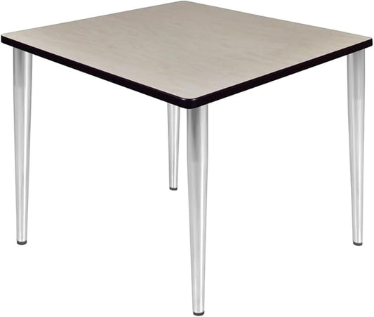 Regency Kahlo 42 in. Square Breakroom Table- Maple Top, Chrome Tapered Legs