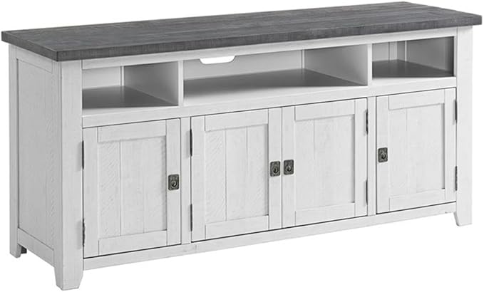 Martin Svensson Home Foundry 65" TV Stand, White Stain with Grey Top