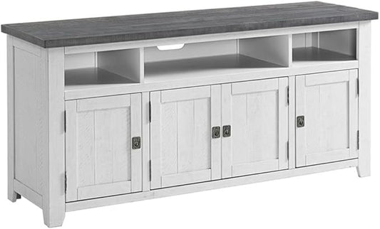 Martin Svensson Home Foundry 65" TV Stand, White Stain with Grey Top
