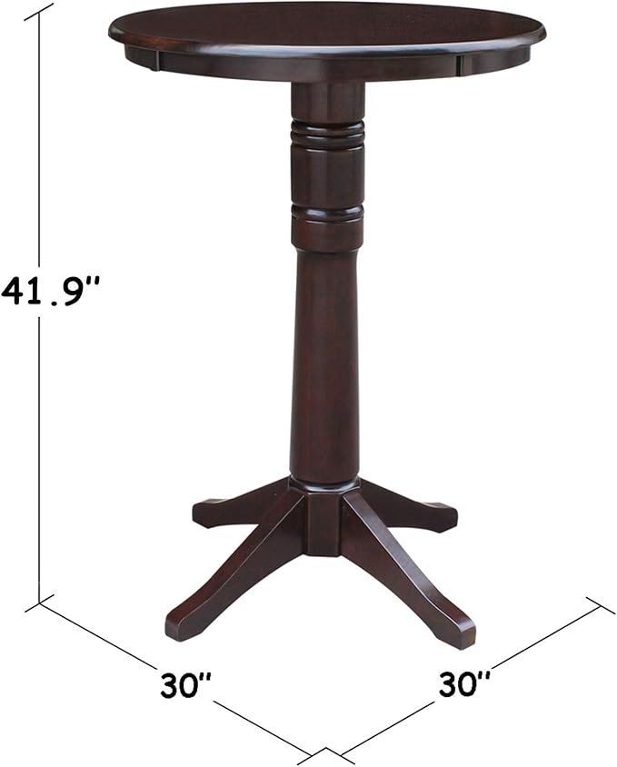 IC INTERNATIONAL CONCEPTS 30" Round Top Pedestal Table - 41.9" H