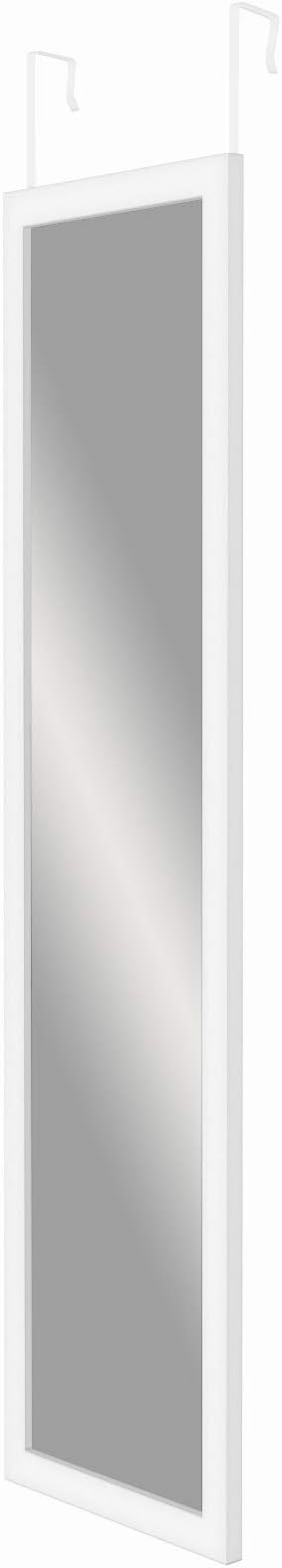 Americanflat 15x51 Over The Door Mirror - Hanging Full Length Mirrors with Engineered Wood - Modern Mirror for Bathroom, Bedroom, Living Room - Mirrors for Wall Display and Home Decor - White