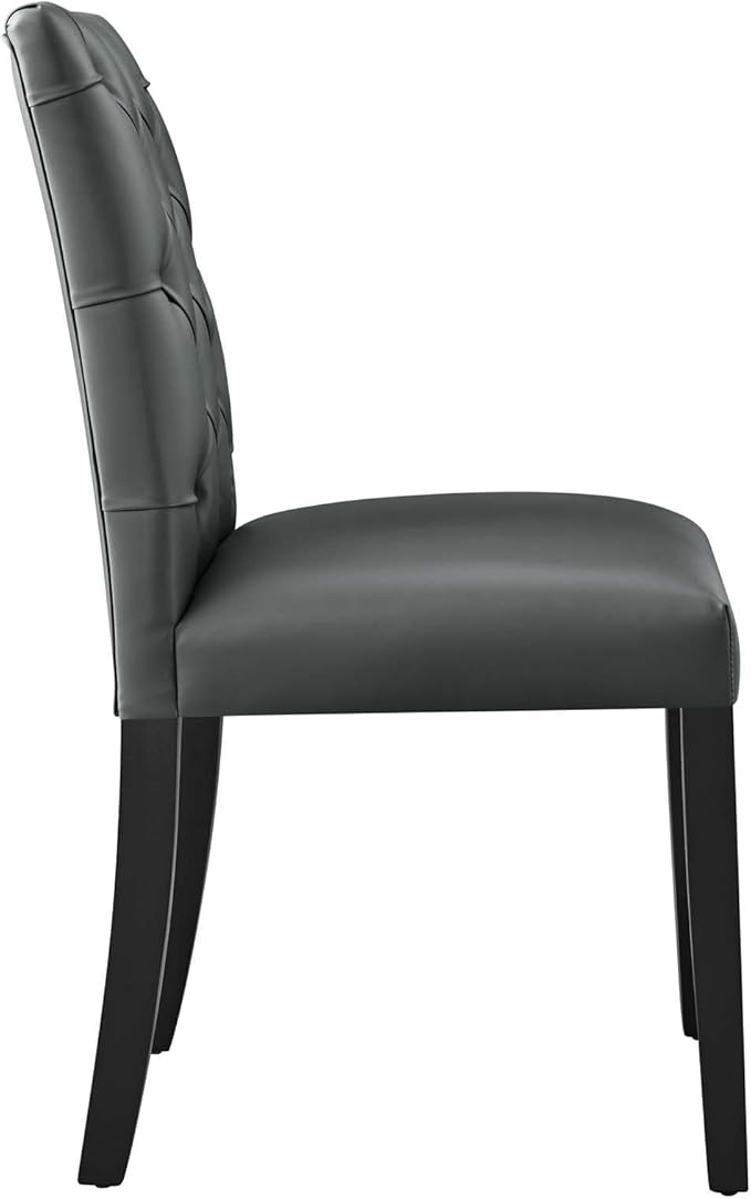 Modway EEI-3472-GRY Duchess Dining Chair Vinyl Set of 2, Gray