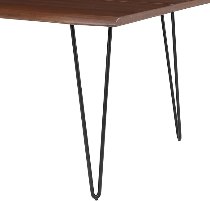 Modway Ardor 74" Live Edge Acacia Wood Rectangular Dining Table in Black Walnut