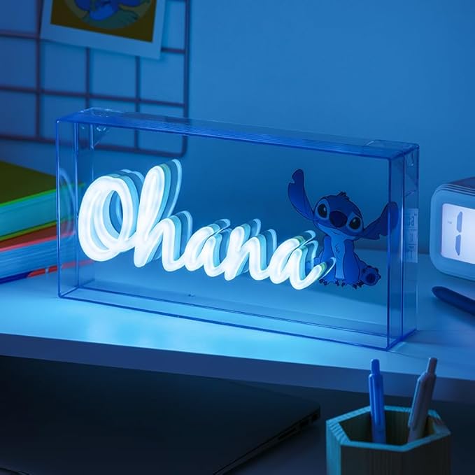 Stitch Ohana Light Officially Licensed Lilo and Stitch Lamp, Disney Collectible Gift, LED Bedside Table Bedroom Night Light Decor | Paladone