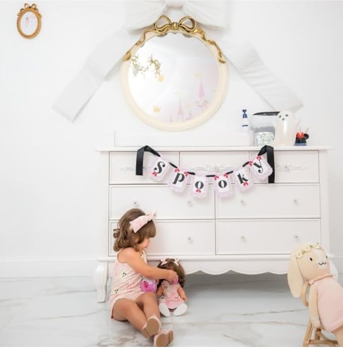 24-Inch Gold Bow Resin Mirror – Perfect Decorative Accent for Nursery and Elegant Baby Room Decor (Gold_1, 24in)